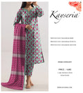 Kayseria Khaddar 3PC Unstitched - Mint Green with Deep Pink Contrast